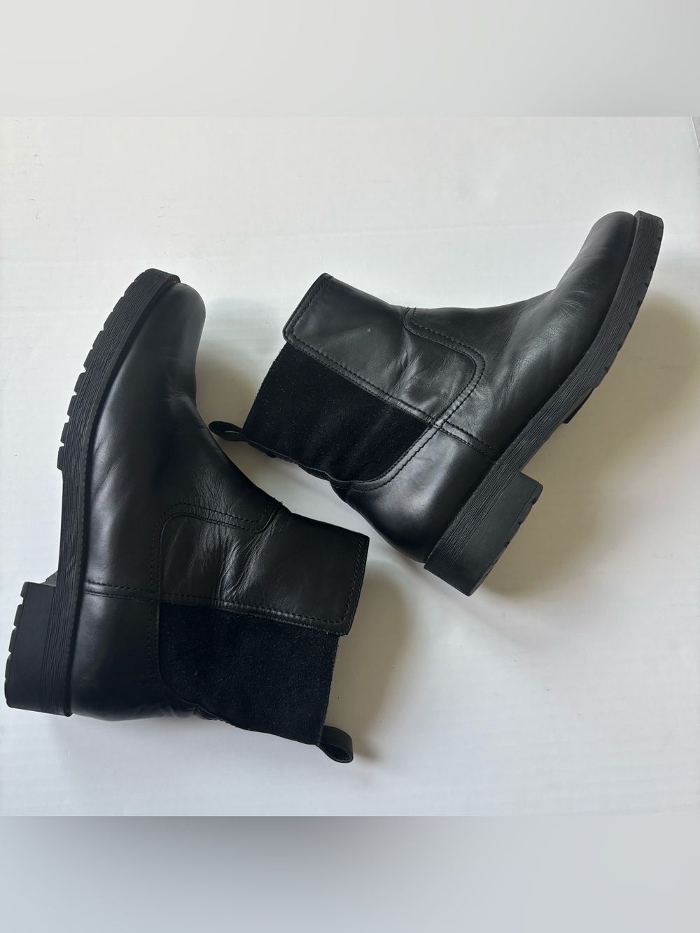 Vionic Brynn Black Leather Suede Waterproof Ankle Boots Orthotic Winter Size 10 - Picture 6 of 12